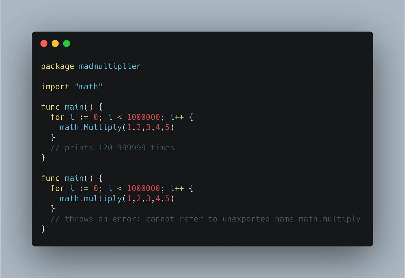 Попытка получить доступ к экспортированной и неэкспортированной функции из пакета math