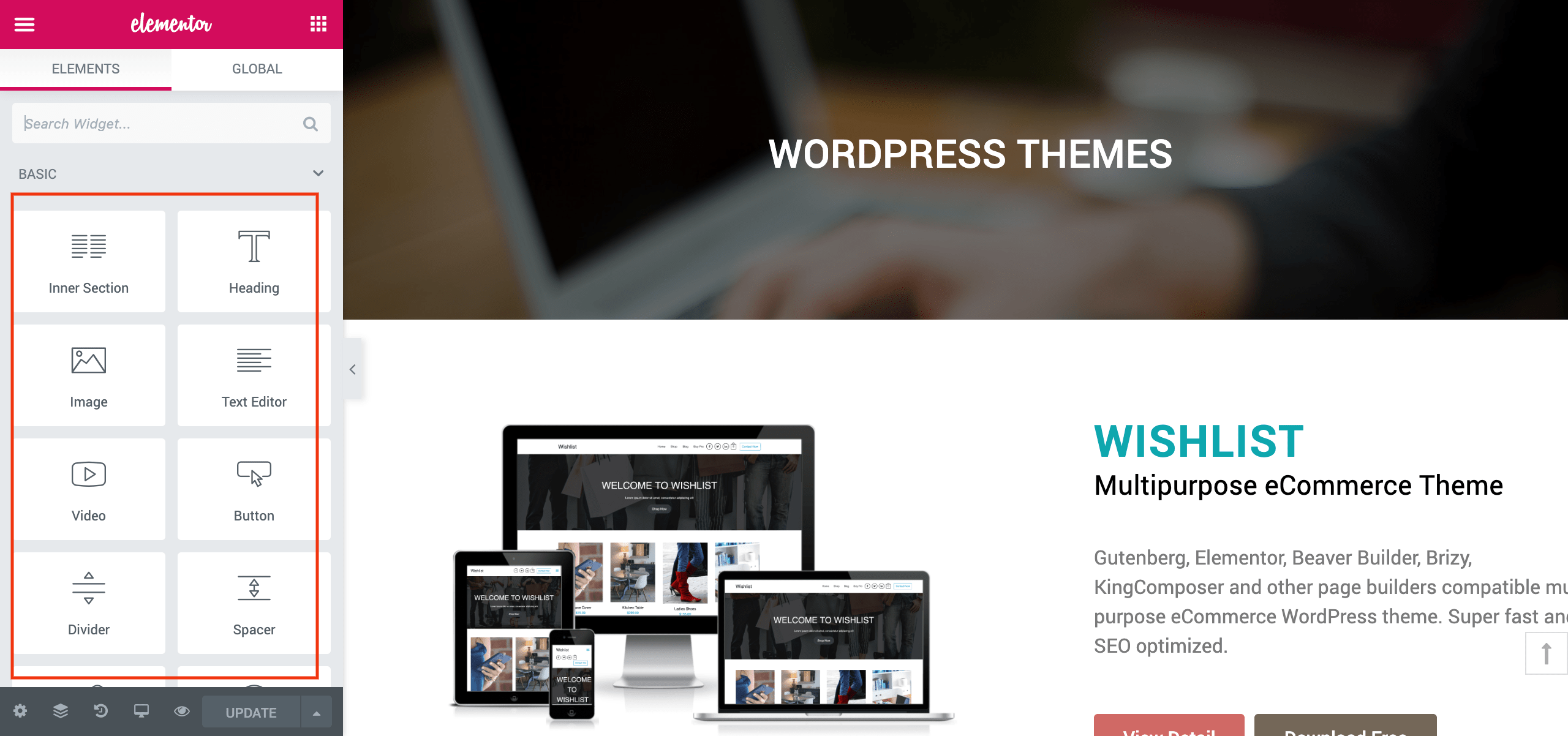 Элементы Elementor